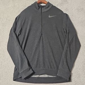 Nike Charcoal‎ Grey Half Zip DriFit Training Pullover Sweatshirt Sz M 885412-010